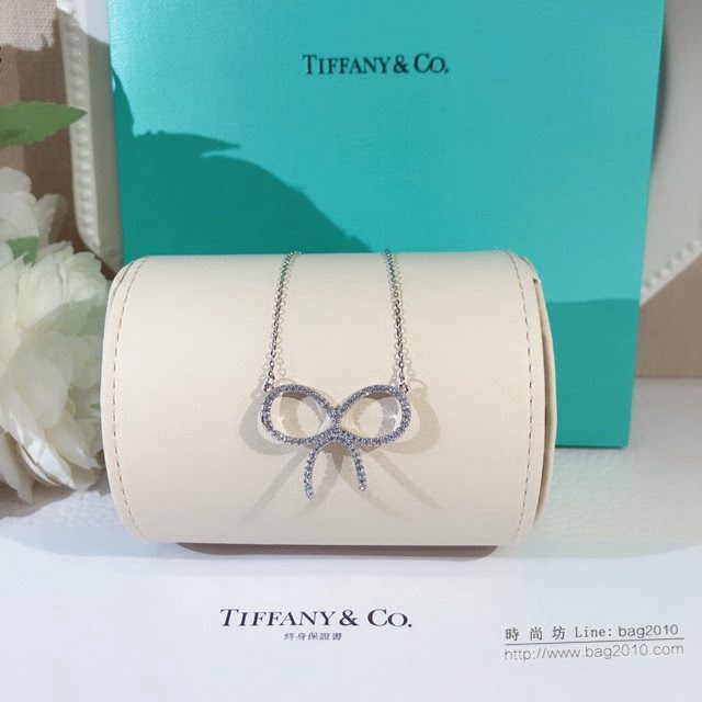 Tiffany純銀飾品 蒂芙尼女士專櫃爆款大號蝴蝶結項鏈 Tiffany純銀鎖骨鏈  zgt1808